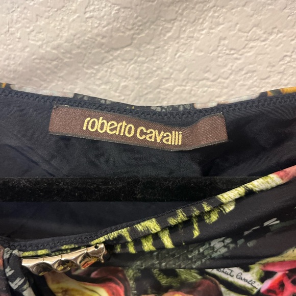 Roberto Cavalli Floral Leopard Print Bodycon Midi Dress IT 46 / US Large - Picture 6 of 7